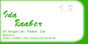 ida raaber business card